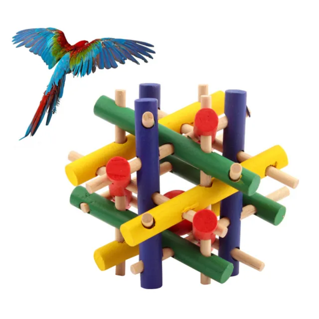 1pc Holz Papagei Papageien beißen Spielzeug Papagei Klettern Spielzeug Biss