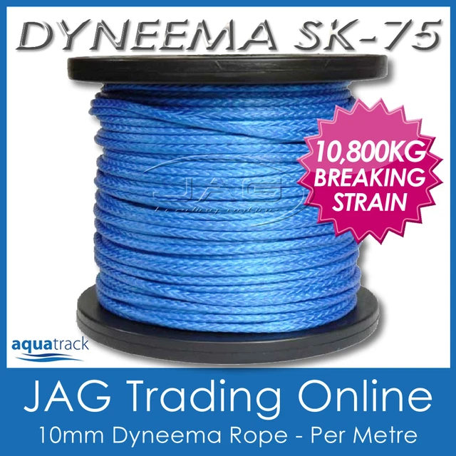 1M x 10mm H/DUTY DYNEEMA SK75 SYNTHETIC WINCH ROPE - Spectra/Yacht/4x4/Trailer