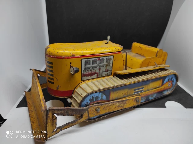 ANCIEN JOUET CAMION de Bulldozer en tôle des années 1960 EUR 45,00