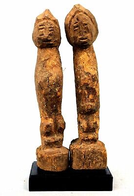 Art Africain African Arte Africano - Couple Bo Usu Baoulé Baule Soclé - 22,5 Cms