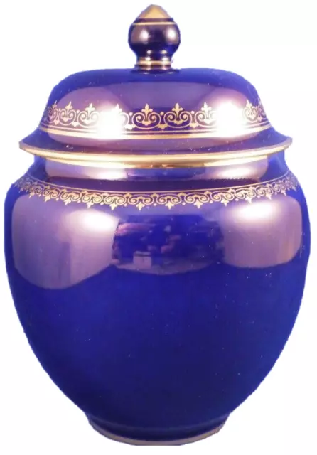 Antico 19thC Sevres Porcellana Cobalto Blu Color Oro Sugar Dish Porzellan