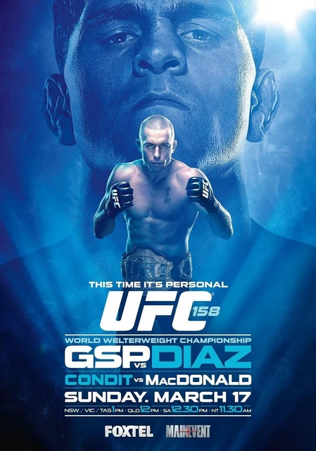 Gsp Vs Diaz Poster Locandina 45X32Cm || Arti Marziali Mma Ufc