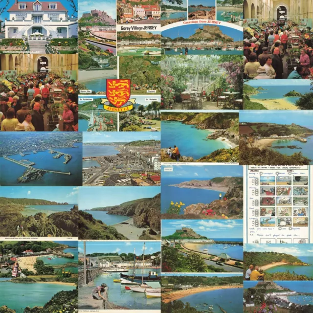 1970s 23 x Channel Islands Jersey, Guernsey, Sark Vintage Postcards Unposted