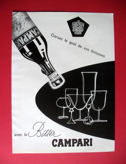 Publicite De Presse Campari Bitter Corsez Le Gout De Vos Boisson French Ad 1953