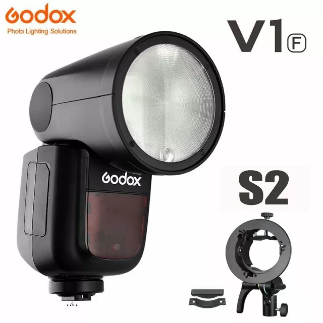 AU Godox V1-F 2.4G TTL Round Head Speedlite Flash for Fuji + S2 S-type Bracket