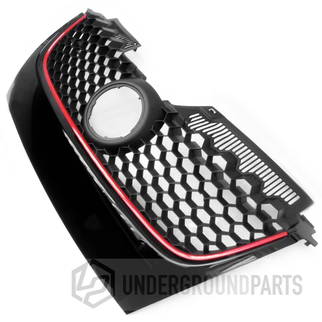 Vw Golf Mk5 Gti Style Black And Red Honeycomb Mesh Front Bumper Centre Grille