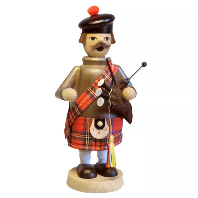 Standing Wooden Scottish Playing Bagpipes Incense Burner Smoker Made In Germany