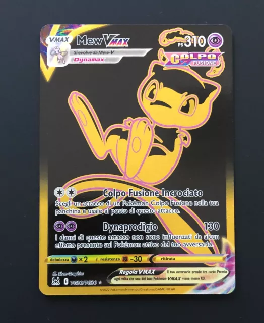 Carta Pokémon - Mew Vmax Black Gold Tg30/Tg30 - Ultra Rara Ita - Origine Perduta