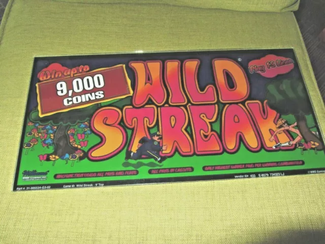 Williams "WILD STREAK" Top Glass WMS Gaming Slot Machine Nude Runner Cops