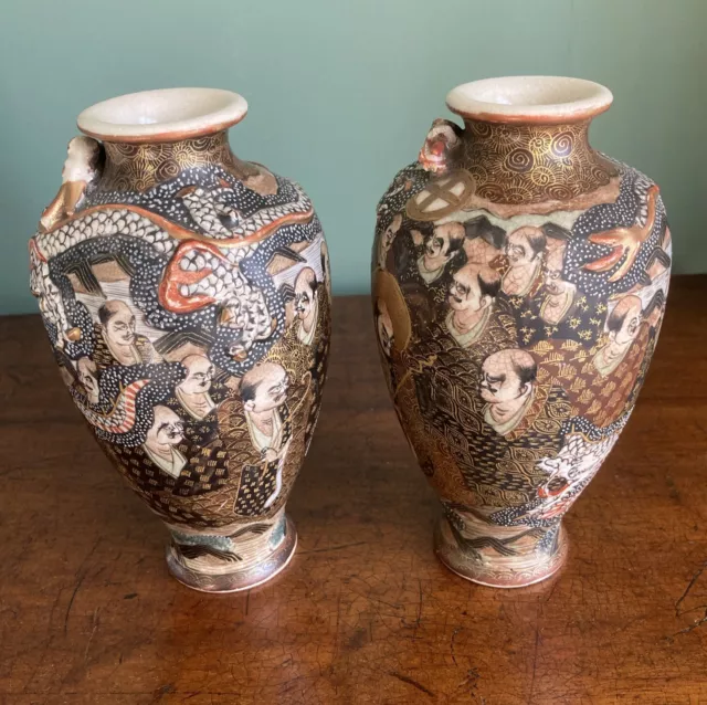 pair of japanese satsuma vases