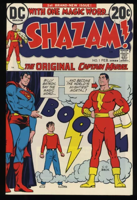 Shazam! #1 NM 9.4 Origin and Return Captain Marvel! C. C. Beck Cover! DC Comics