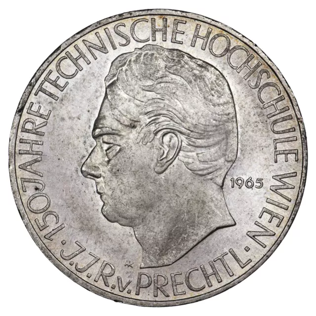 Austria 25 Schilling 1965 Technische Hochschule Wien AU Silver Coin