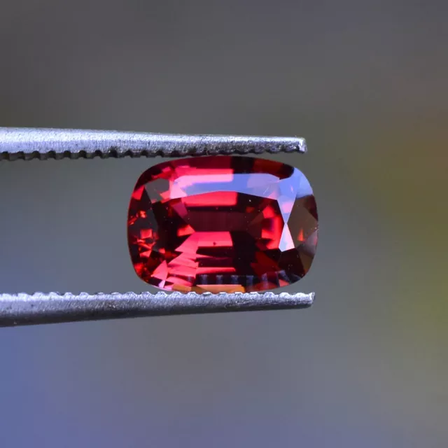 1.67 Ct Red Rhodolite Garnet Natural Flawless Sri Lankan Cushion Red Garnet