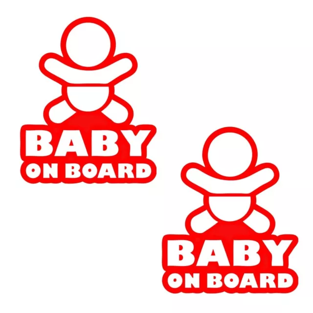 2 x Vinyl Aufkleber Kinder an Bord Kind Sicherheit Baby on Board Warnschilder