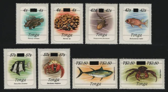 1986 Tonga - Mi-No. 942-949 ** - MNH - Marine Animals / Marine Life