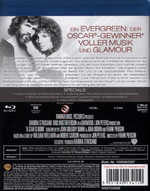 A Star Is Born 1976 - Barbara Streisand Kris Kristofferson Blu-ray Disc OVP NEU 2