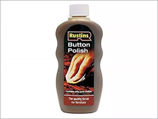 Rustins - Button Polish Pure Shellac Wood Gloss Finish - 125ML / 300ML / 500ML