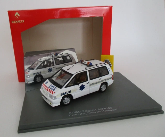 Miniature Renault Espace 1 – 1/43 – SMUR Samu 03 Montluçon – Universal Hobbies – Occasion