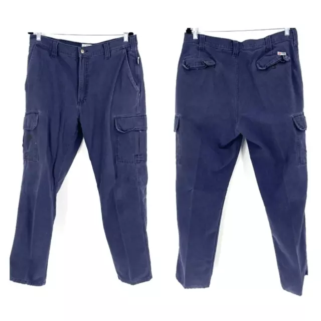 TYNDALE CARGO FLAME Resistant FRMC Work pants Size 38 x 32 navy blue ...