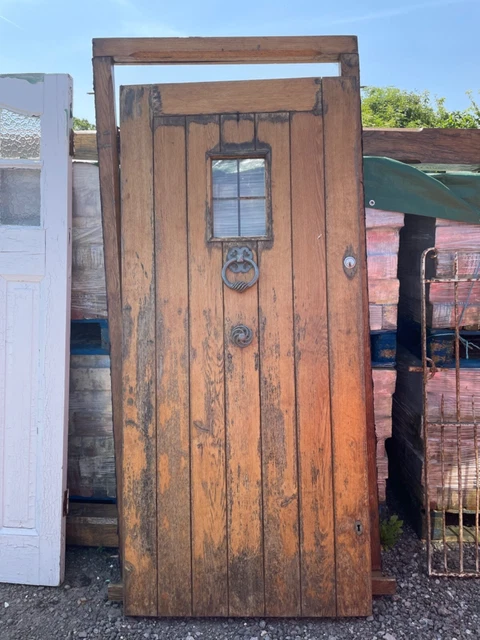 Reclaimed Solid Oak Front Door And Frame