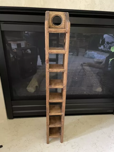 VTG solid wood wall shelf for trinkets hand made looks like a ladder