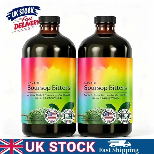 1-2PACK | SOURSOP Bitters Pure 16 Oz 100% Natural Detox Herb 2026 New ...