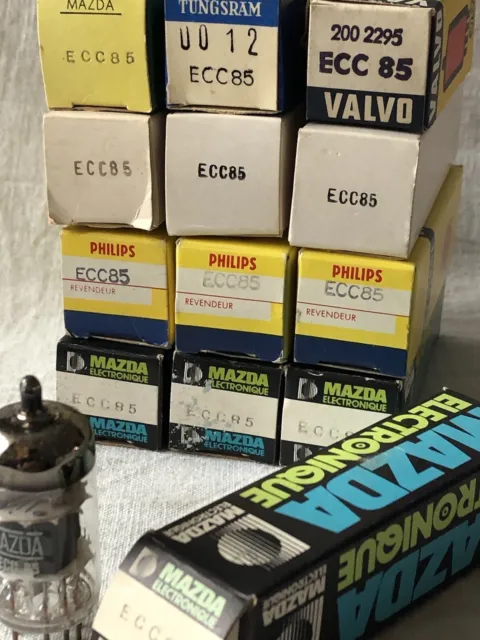 ECC85, various labels, Vacuum Tube, lampe, Röhre, Valve Lampa. NOS, NIB. X1