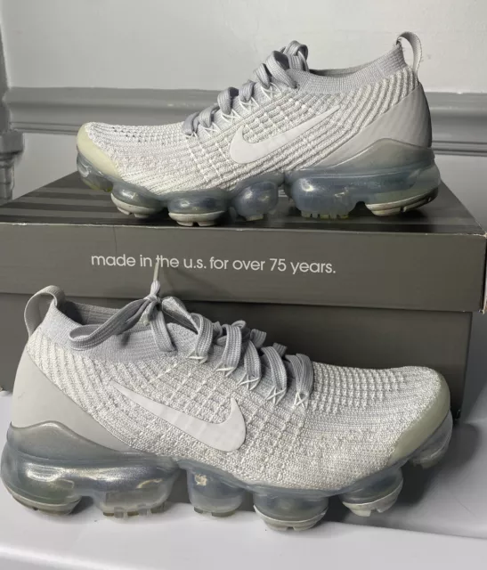 Nike Women's Air VaporMax Flyknit 3 Pure Platinum White AJ6910-100 Size 7