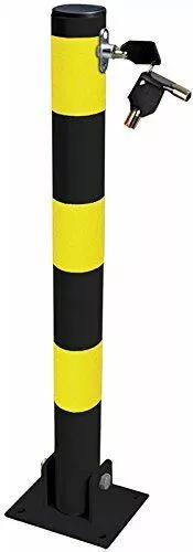 Round Heavy Duty Folding Bolt Down Security Parking Post Bollard Driveway