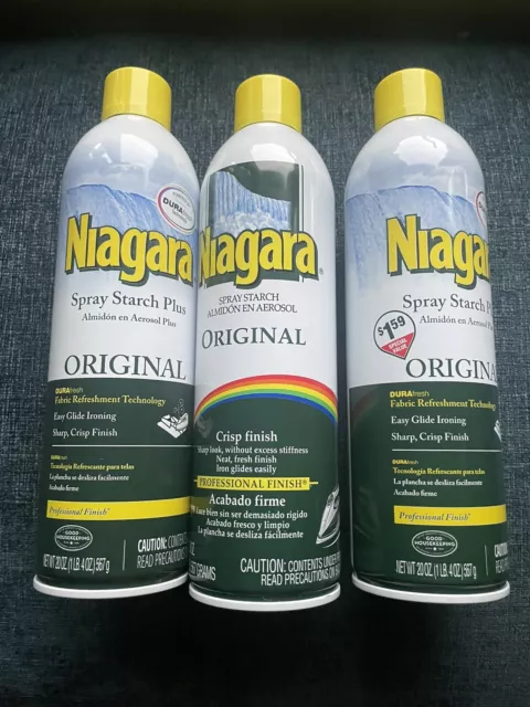 Lot Of 3 Niagara Original Finish Ironing Spray Starch (20 oz) Unused