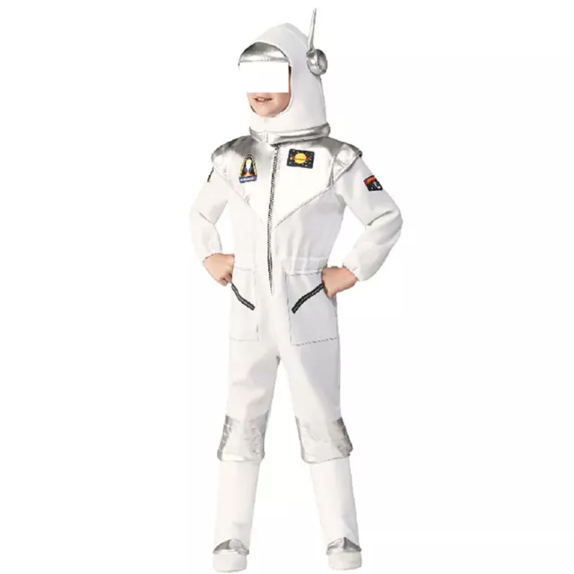 Kids Astronaut Jumpsuit Age 3-10 Set Birthday With Hat Gift Long Sleeve Space