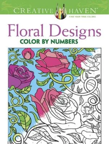 Jessica Mazurki Creative Haven Floral Design Color by Number Colorin (Paperback)