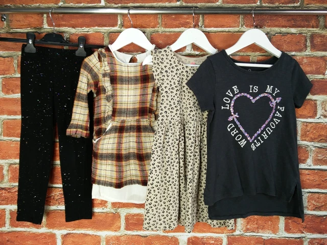 GIRLS BUNDLE AGE 4-5 YEARS ZARA GAP etc LEGGINGS DRESS TOP T-SHIRT LEOPARD 110CM