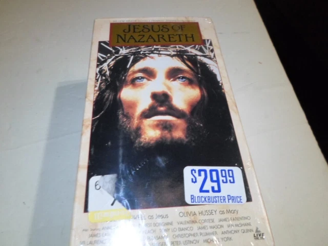 JESUS OF NAZARETH VHS 1992 3 tape set Brand New sealed Blockbuster ...