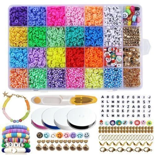 Clay Bead Kit Buchstabenperlen-Anhänger für die DIY-Schmuckherstellung