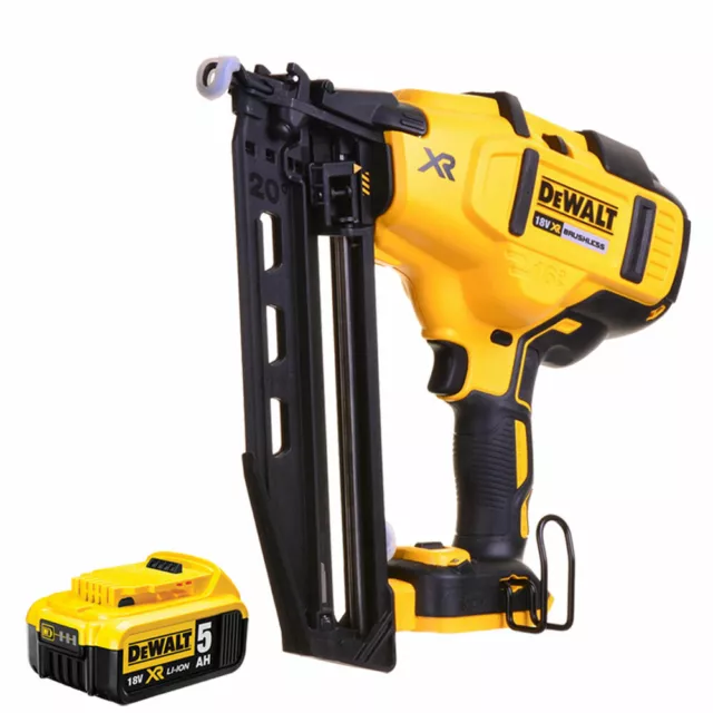 DeWalt DCN660N 18V XR Brushless Second Fix Nailer with 1 x 5Ah DCB184 Batteries