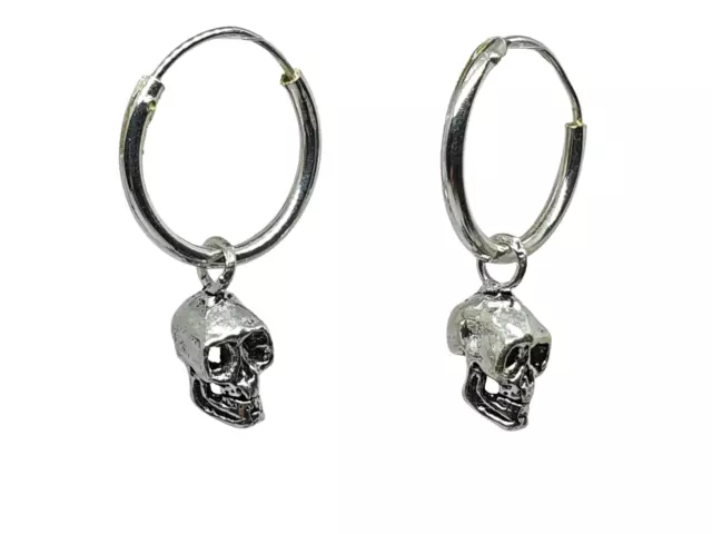 Pendientes de calavera con forma de aro, anillo con bisagras de 12 mm,...