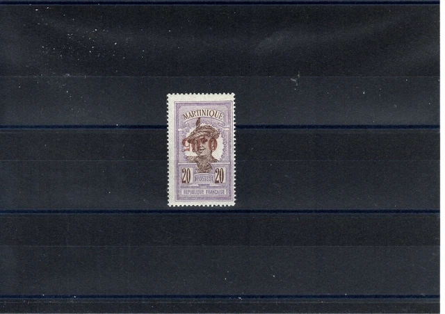 TIMBRE MARTINIQUE FRANCE COLONIE 1924 N°106a NEUF* MH VARIETE SIGNE A.BRUN