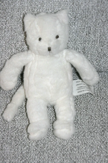 MAISONS DU MONDE DOUDOU PELUCHE CHAT BLANC 21 cm ETAT NEUF