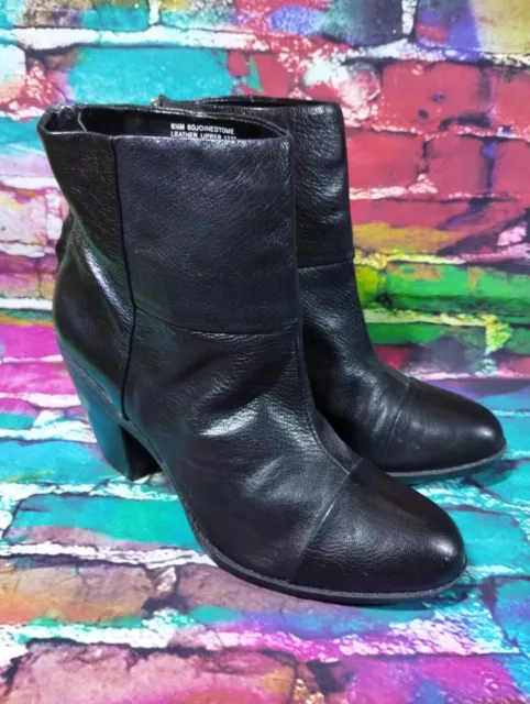 Bandolino Women's Size 6.5M Boots Joinedtome Bootie Black Leather Back Zip 3