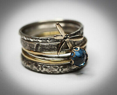 Creative Handmade 925 Silver Rings Dragonfly Animal Party Jewelry Gift Size 6-11
