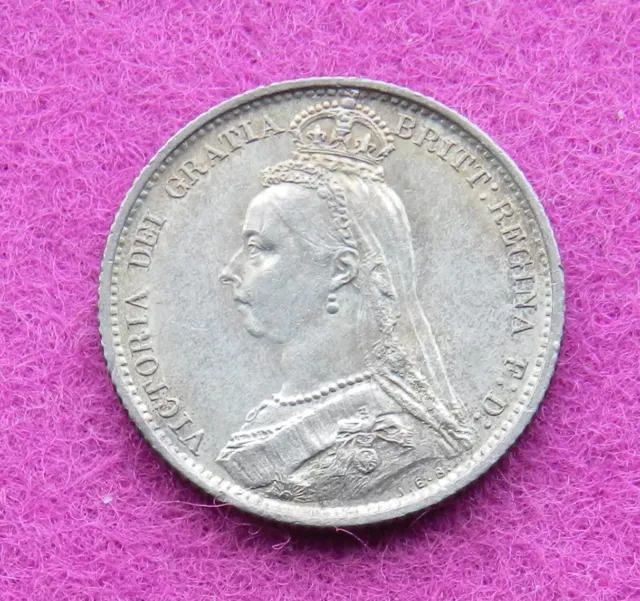 Victoria 1887 Silver Sixpence Wreath   Mr107