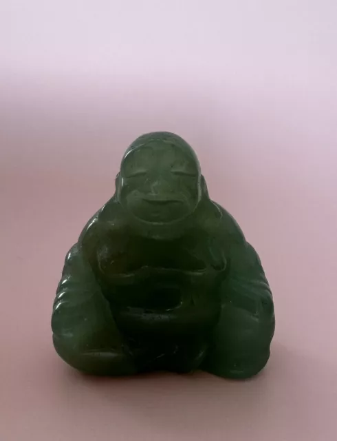 Edelstein Happy Buddha Figur Statur Aventurin Glücksbringer 3 x 2,5 cm Grün