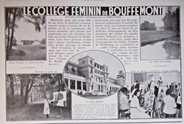 Publicité De Presse 1931 Le College Féminin De Bouffemont - Advertising