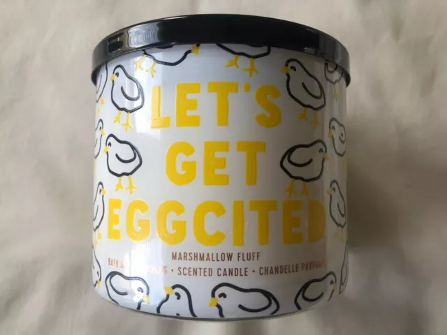 Bath & Body Works Marshmallow Fluff Lets Get Eggcited 3 Wick Candle 14.5 ozs