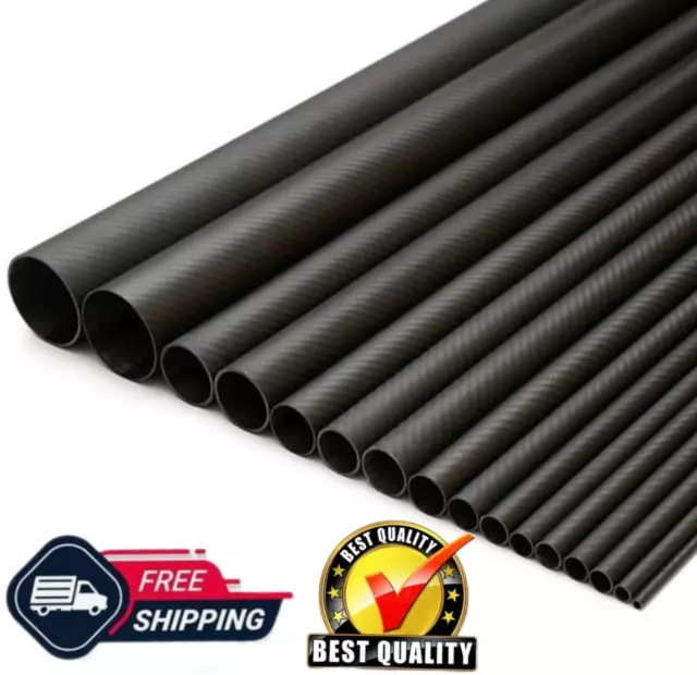 Matte 3k Carbon Fiber Tube 500mm Length *All sizes* OD From 8mm to 62mm Twill