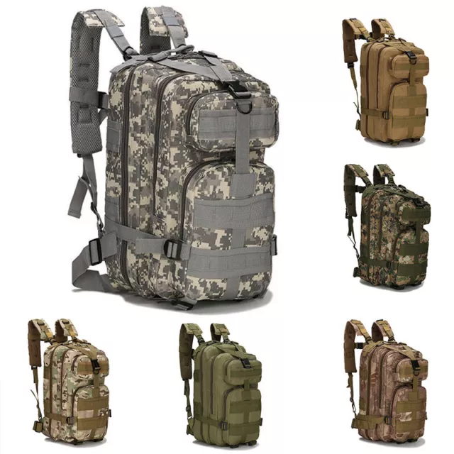 Hiking Camping Bag Army Military Tactical Trekking Rucksack Backpack Camo 30L