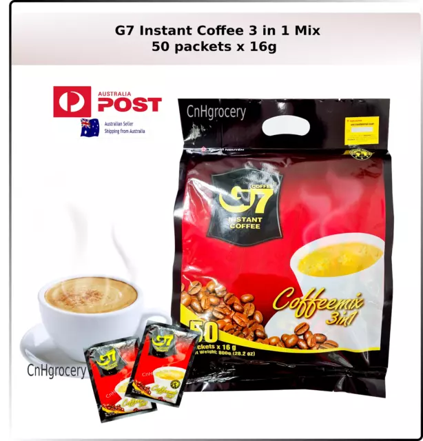 G7 Coffee Vietnamese Trung Nguyen G7 Instant Coffee 3in1 (50 X 16g)