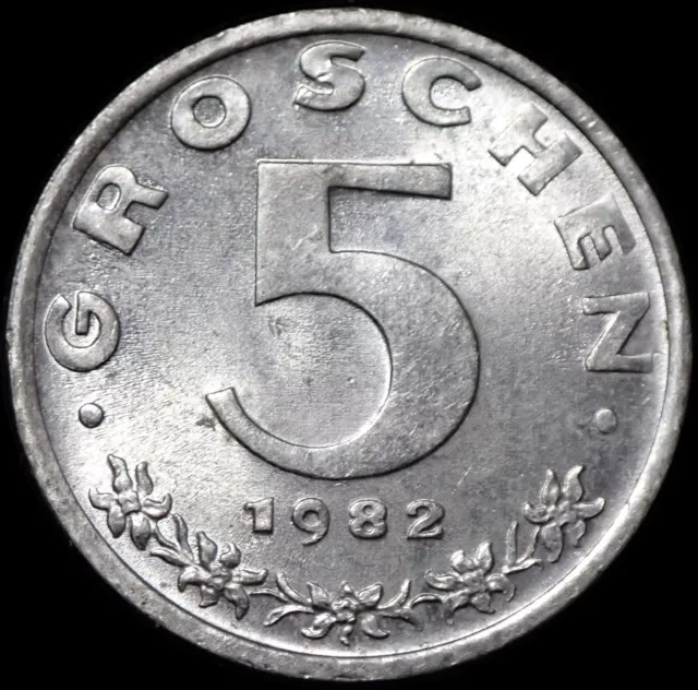 Austria 5 Groschen 1982 Zinc UNC Coin WCA 4422