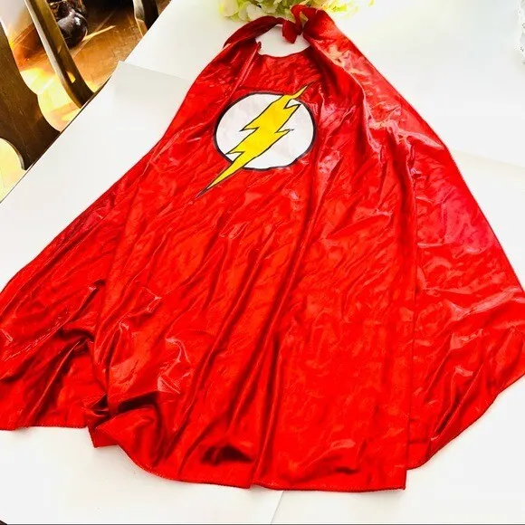 6 flags red dress up cape The Flash hook/loop closure kids costume
